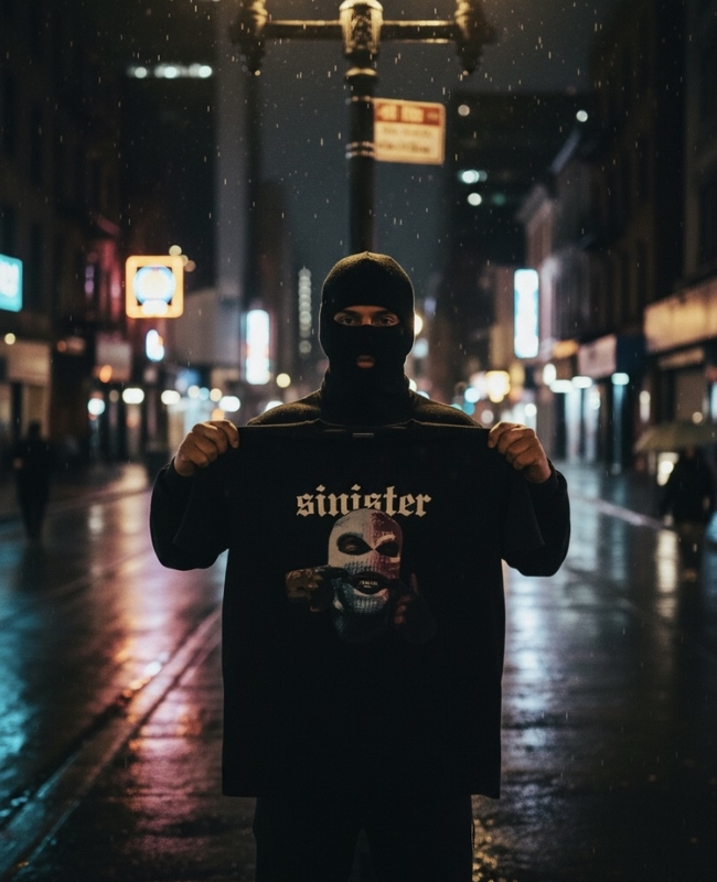 Sinister Mask Tee – Black